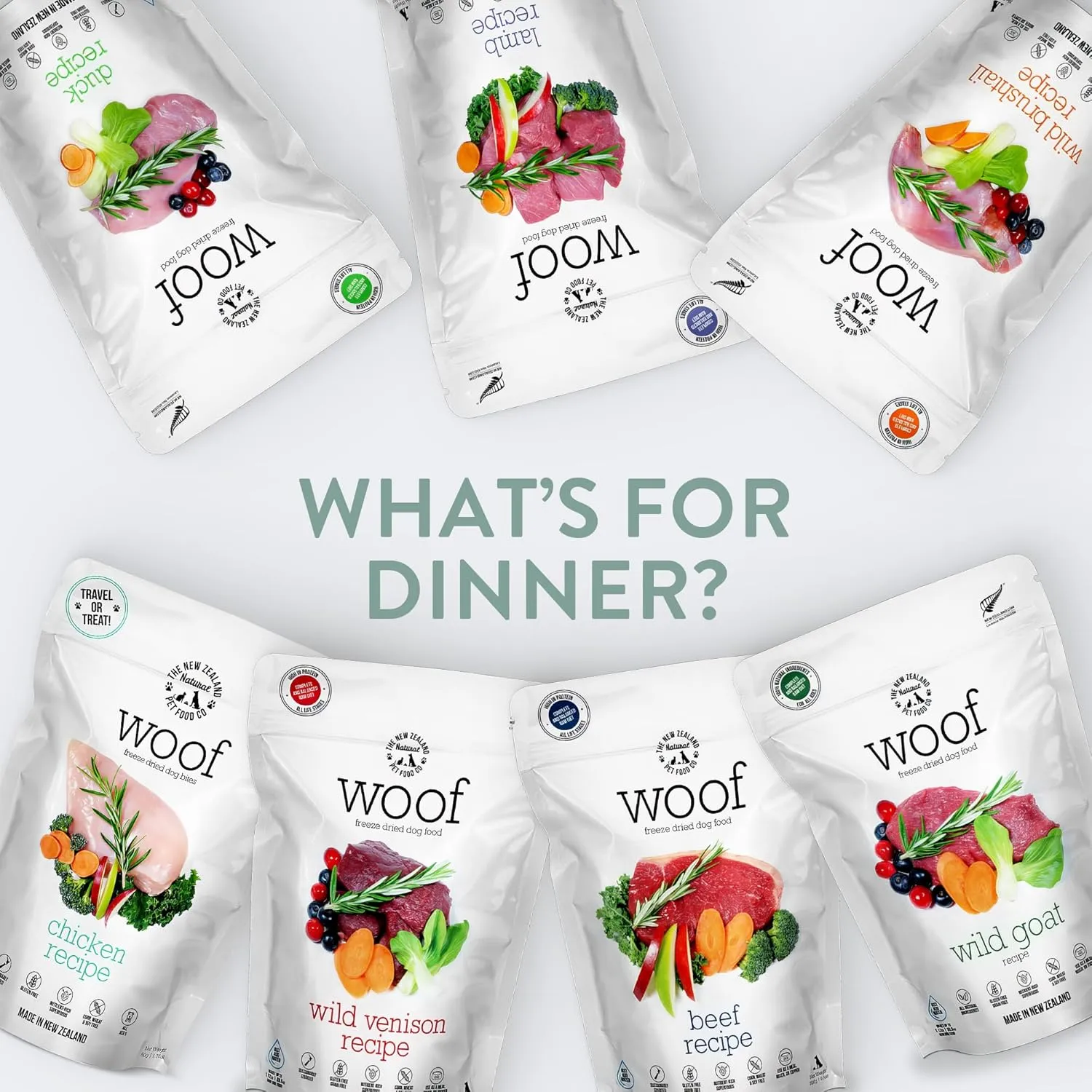 WOOF Lamb Freeze Dried Raw Dog Food, Mixer, or Topper, or Treat - High Protein, Natural, Limited Ingredient Recipe 9.9 oz